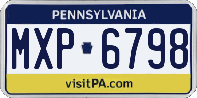 PA license plate MXP6798