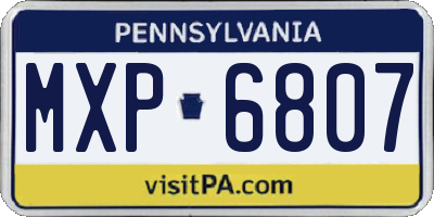 PA license plate MXP6807