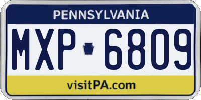 PA license plate MXP6809
