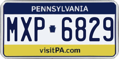 PA license plate MXP6829