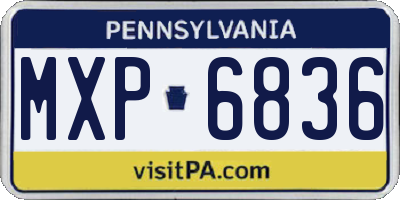 PA license plate MXP6836