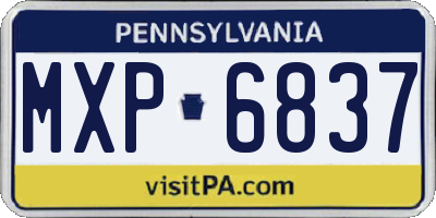 PA license plate MXP6837