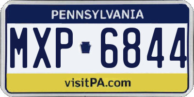 PA license plate MXP6844