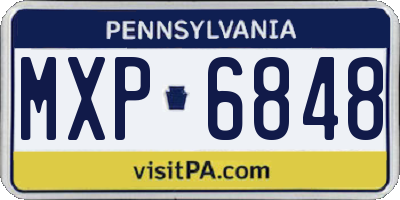 PA license plate MXP6848