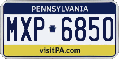 PA license plate MXP6850
