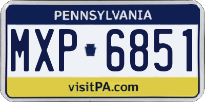 PA license plate MXP6851