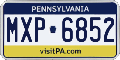 PA license plate MXP6852