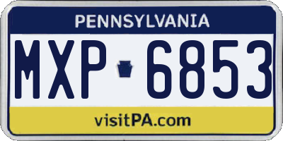 PA license plate MXP6853