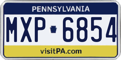 PA license plate MXP6854