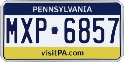 PA license plate MXP6857