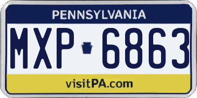 PA license plate MXP6863
