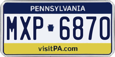 PA license plate MXP6870