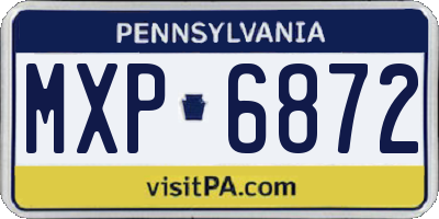 PA license plate MXP6872