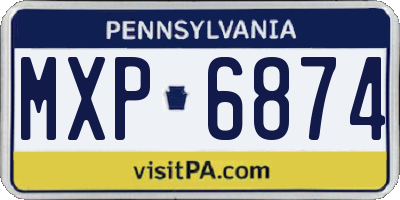 PA license plate MXP6874