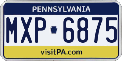 PA license plate MXP6875
