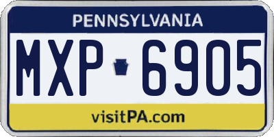 PA license plate MXP6905