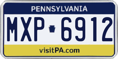 PA license plate MXP6912