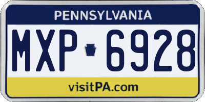 PA license plate MXP6928