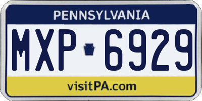 PA license plate MXP6929