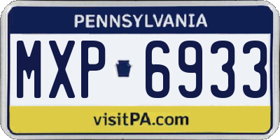 PA license plate MXP6933