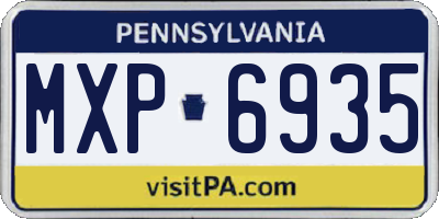 PA license plate MXP6935