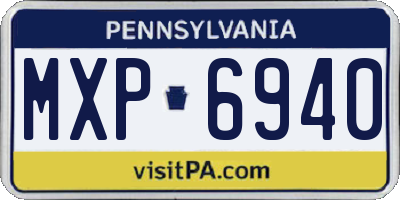 PA license plate MXP6940