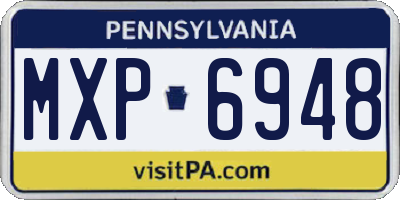 PA license plate MXP6948