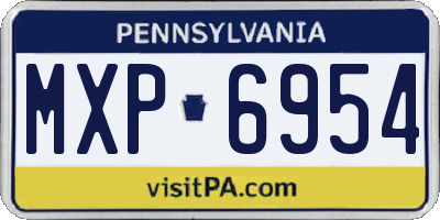 PA license plate MXP6954