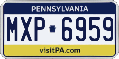 PA license plate MXP6959