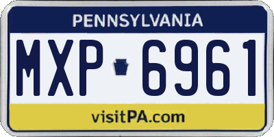 PA license plate MXP6961