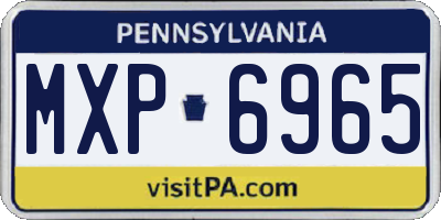PA license plate MXP6965