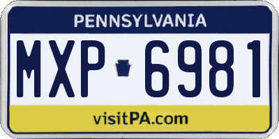 PA license plate MXP6981
