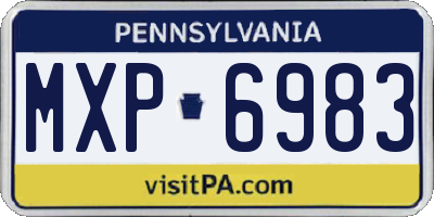 PA license plate MXP6983