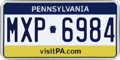 PA license plate MXP6984