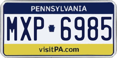 PA license plate MXP6985