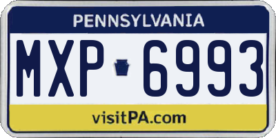 PA license plate MXP6993