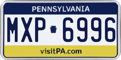 PA license plate MXP6996