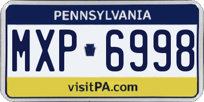 PA license plate MXP6998