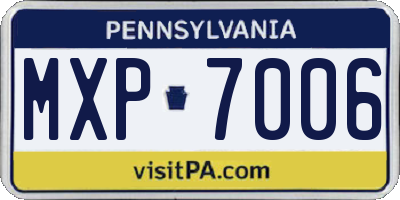 PA license plate MXP7006