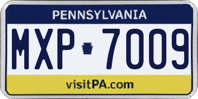 PA license plate MXP7009