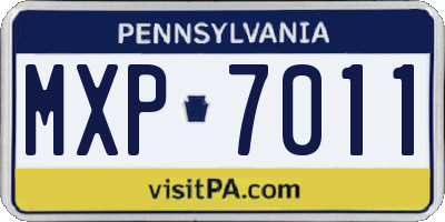 PA license plate MXP7011