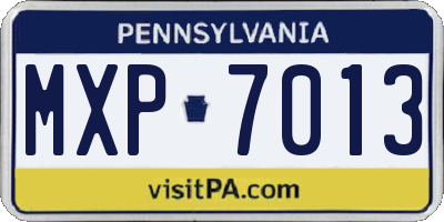 PA license plate MXP7013