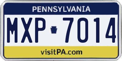 PA license plate MXP7014