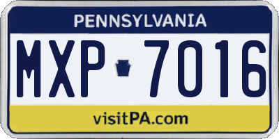PA license plate MXP7016