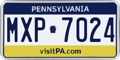PA license plate MXP7024