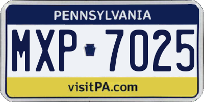 PA license plate MXP7025