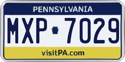 PA license plate MXP7029