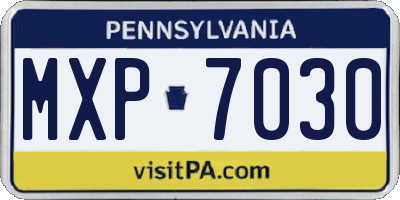PA license plate MXP7030