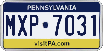 PA license plate MXP7031