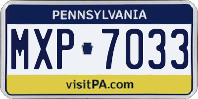 PA license plate MXP7033
